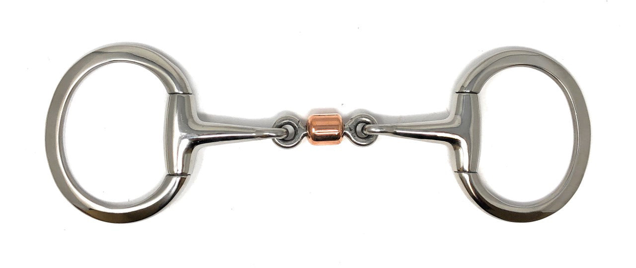 AJ Tack 3-Piece Copper Roller Eggbutt Snaffle Bit