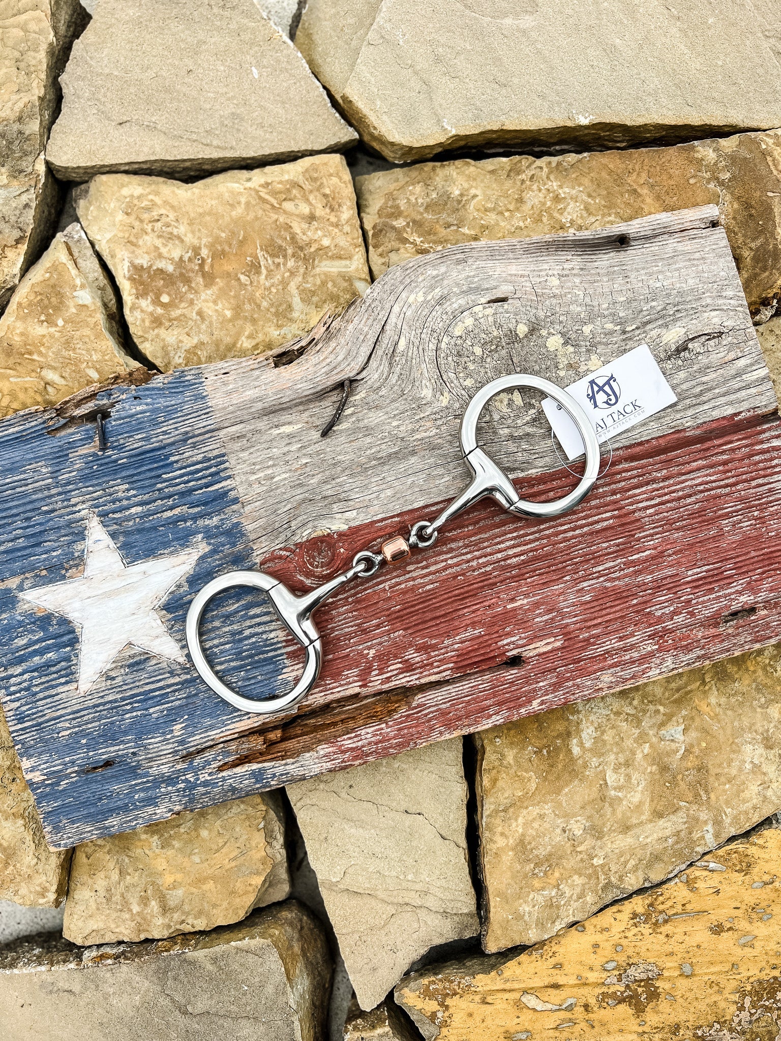 AJ Tack 3-Piece Copper Roller Eggbutt Snaffle Bit