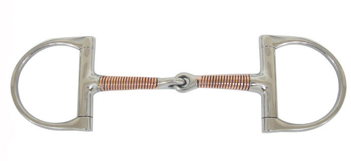 AJ Tack Copper Wire Wrapped Dee Ring Bit