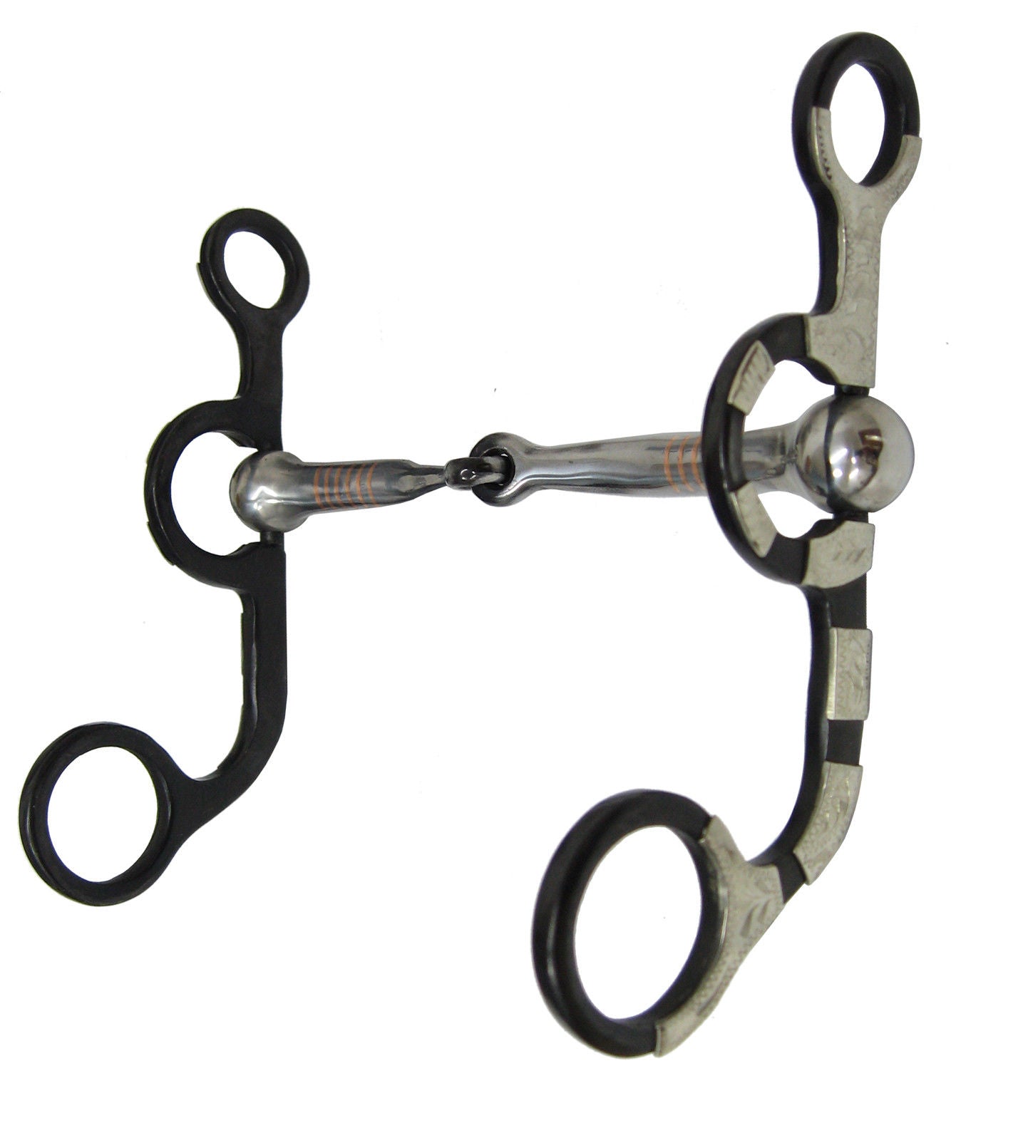 AJ Tack Argentine Snaffle Bit with Engraved Cheeks