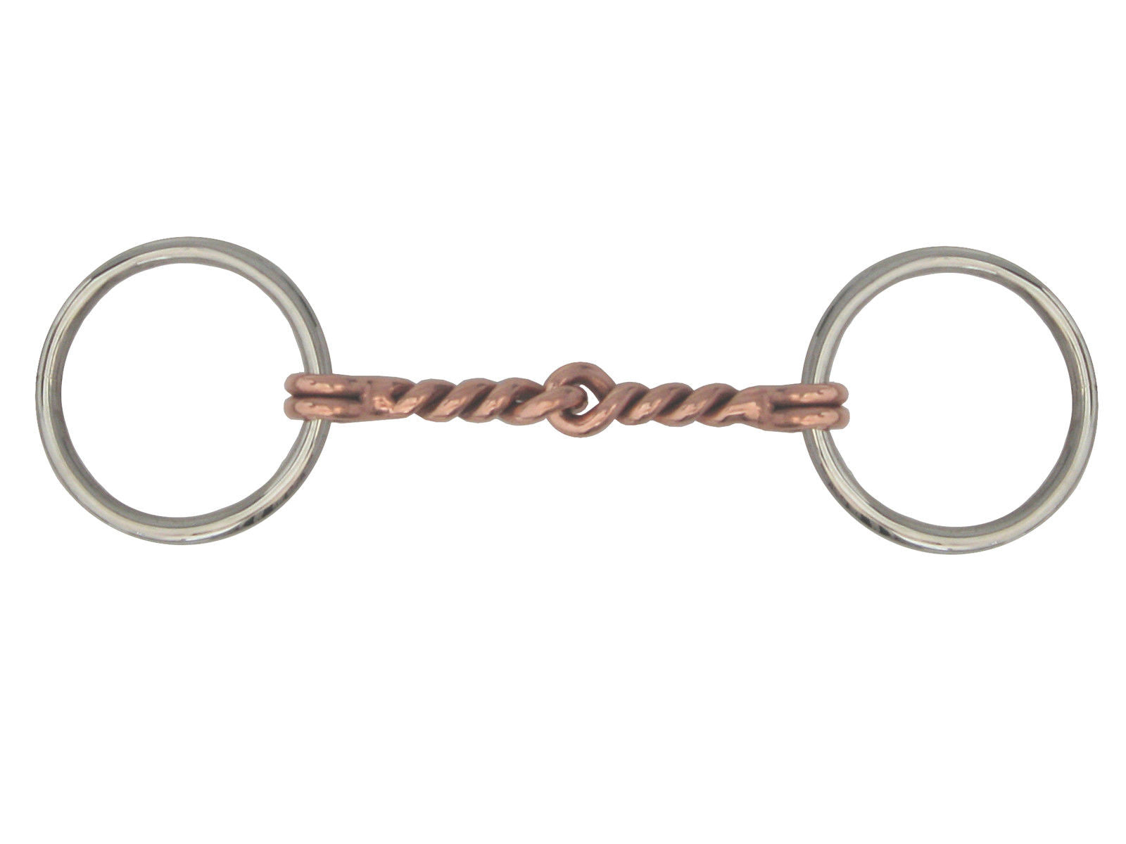 AJ Tack Loose Ring Sweet Iron Twisted Copper Snaffle Bit - Mini/Pony