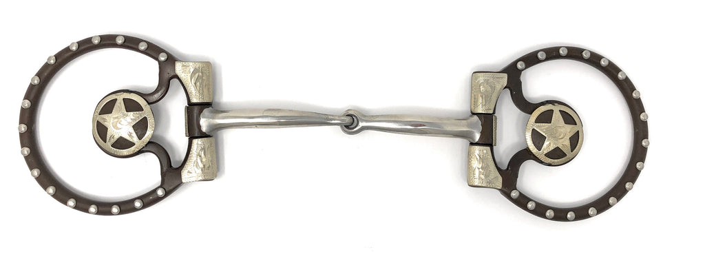 AJ Tack Offset Dee Ring Snaffle Bit with Star Concho