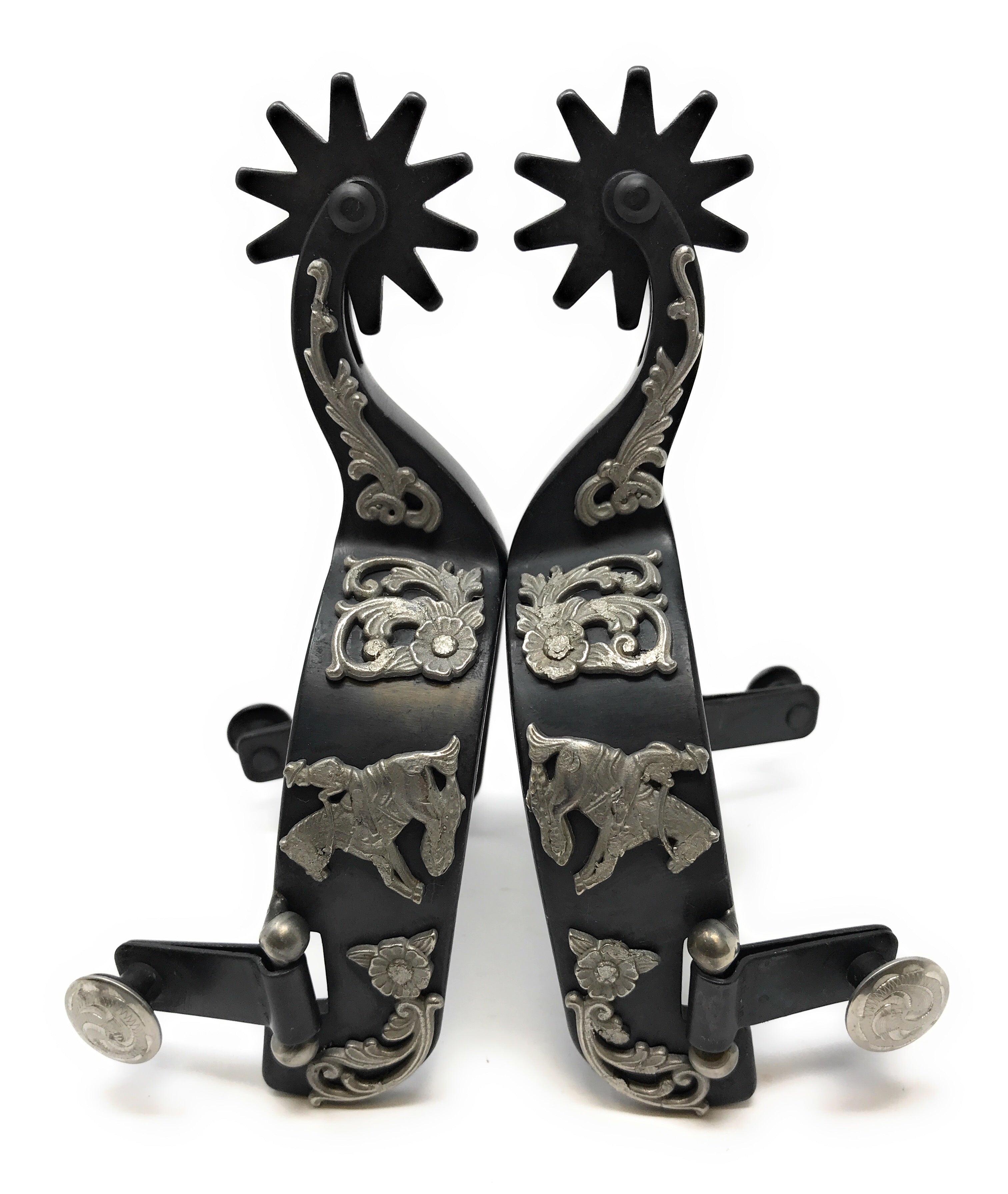 AJ Tack Men's Black Steel Reining Horse Spurs