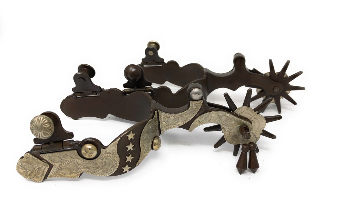 AJ Tack Men's Antique Brown Stars Western Spurs