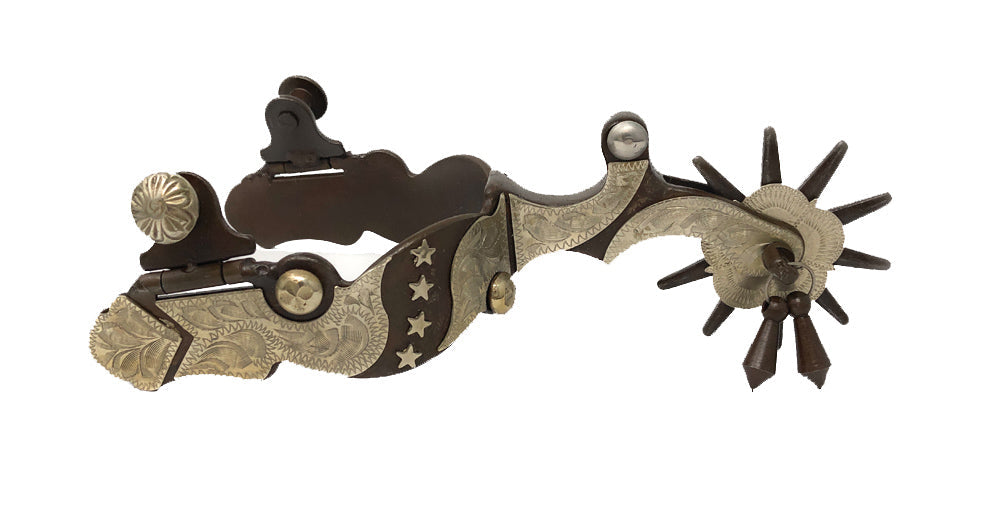 AJ Tack Men's Antique Brown Stars Western Spurs