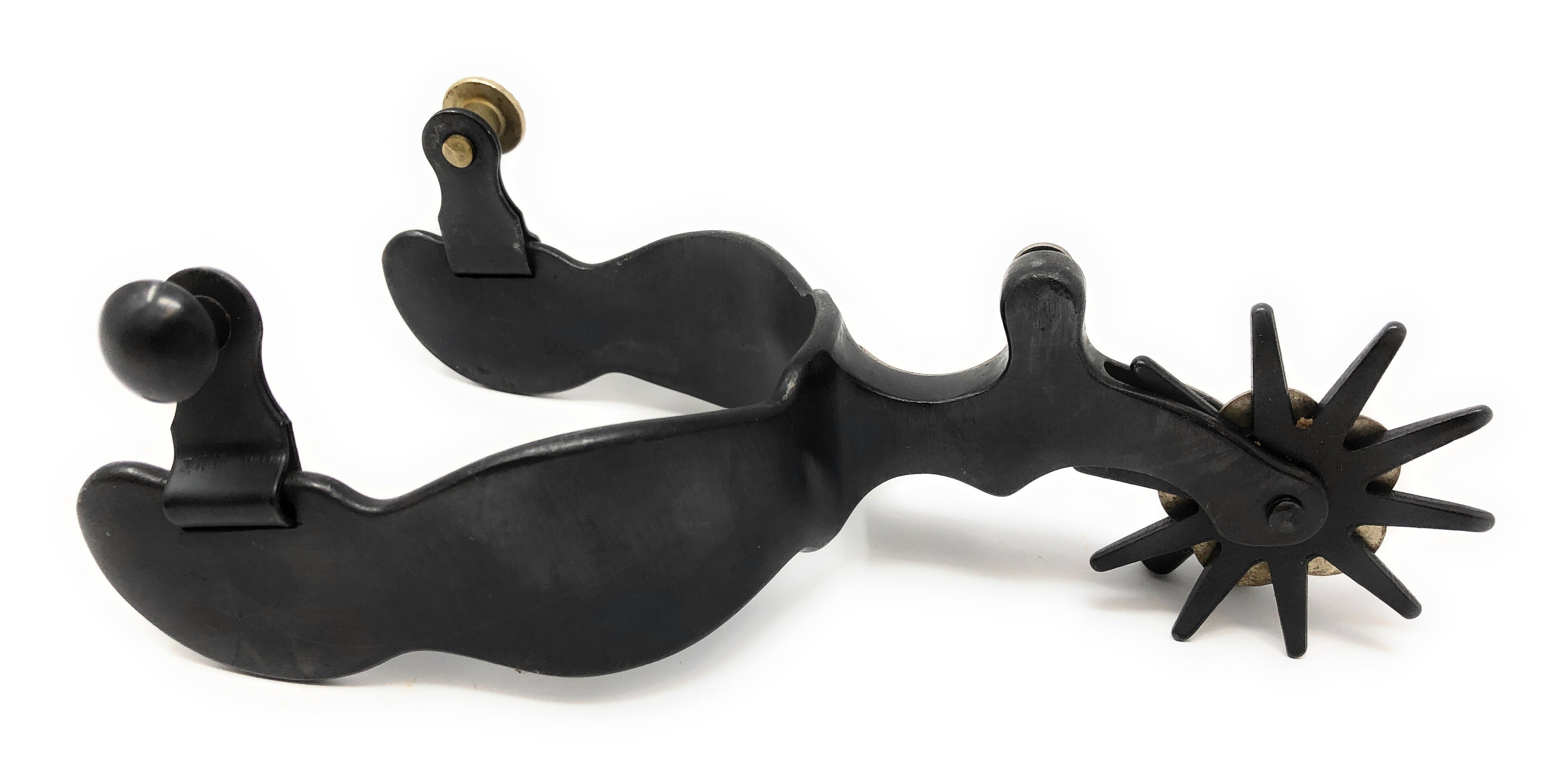 AJ Tack Men's Black Engraved Texas State Seal Spurs