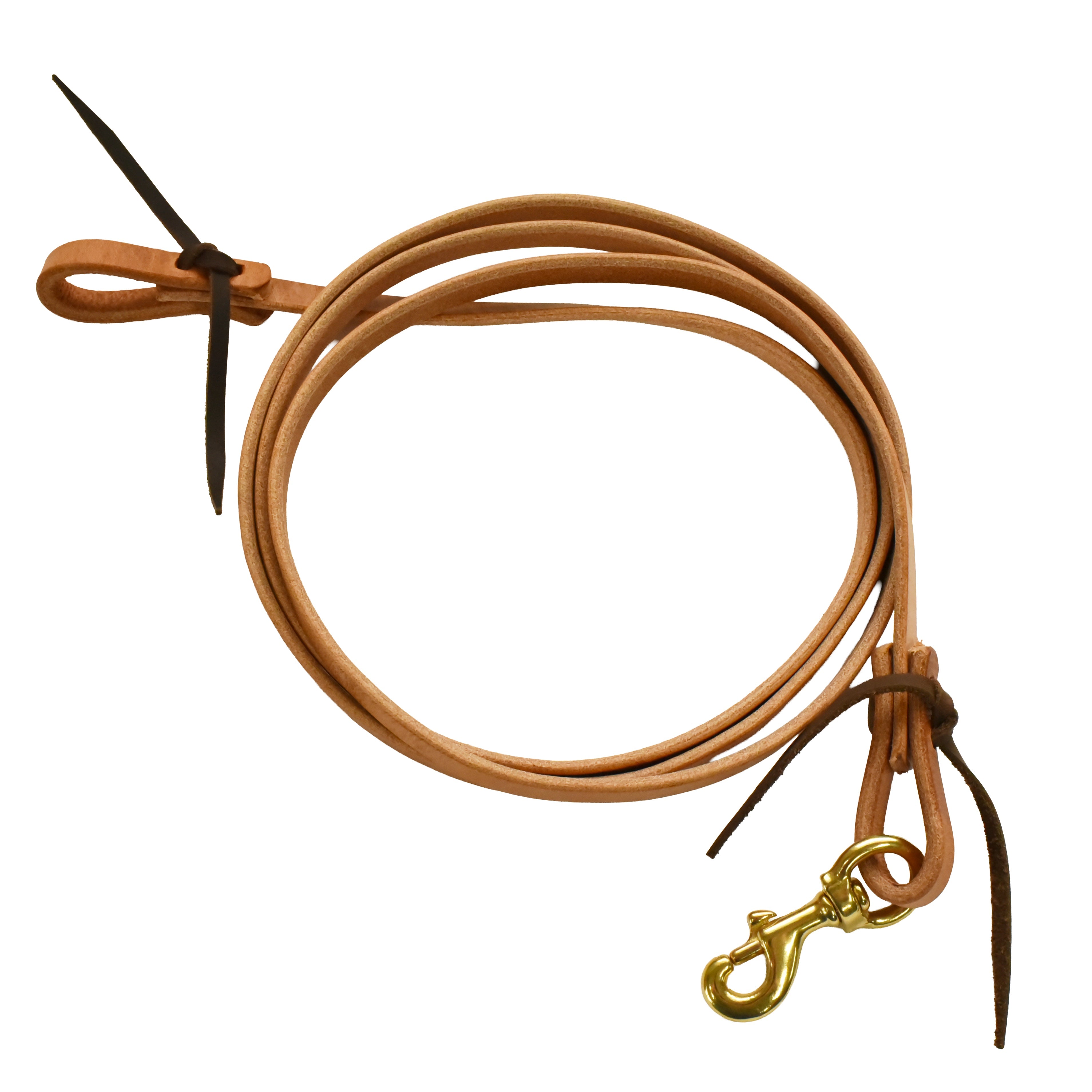 AJ Tack Harness Leather Flat Roper Reins - 5/8in x 8ft