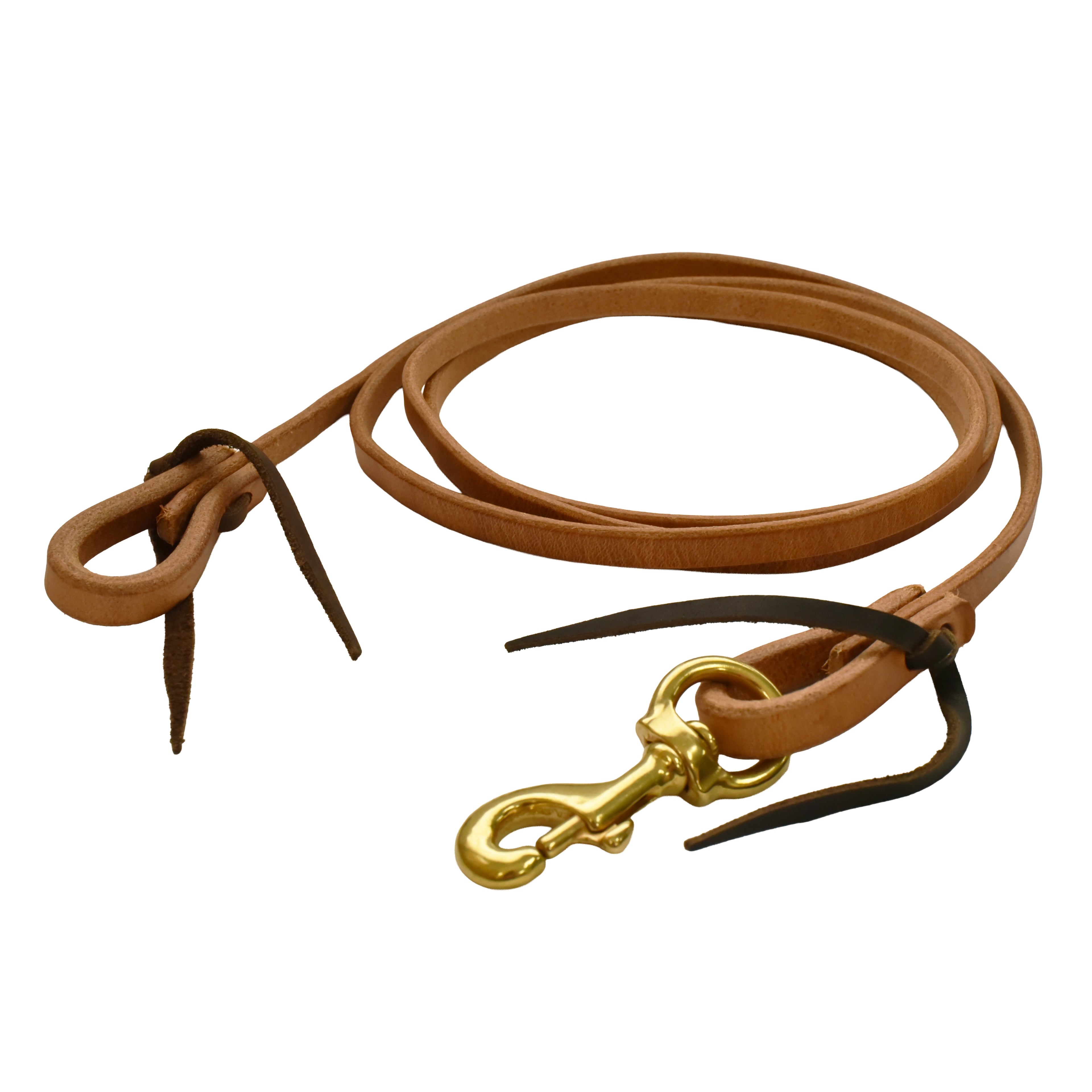AJ Tack Harness Leather Flat Roper Reins - 1/2in x 8ft