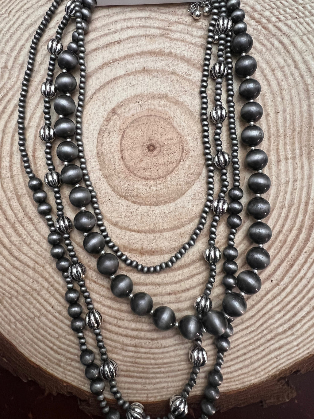 Western Faux Sterling Pearl Necklace Set - 16, 18, 20 and 22 inch set