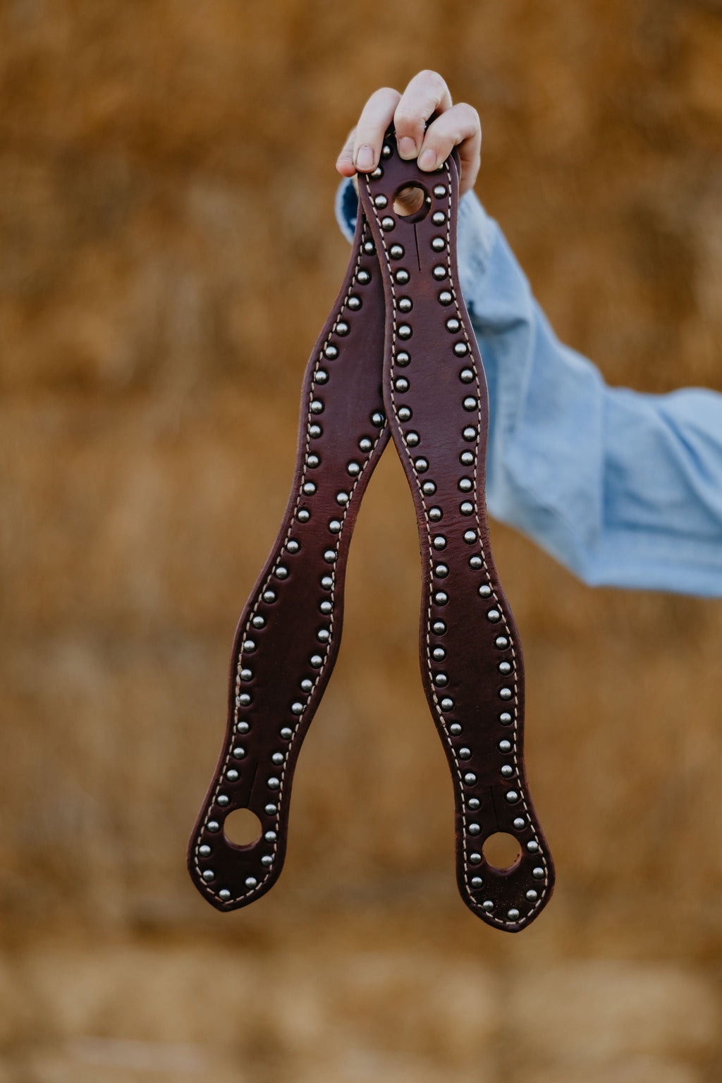 Dotted Harness Slobber Straps - Stainless