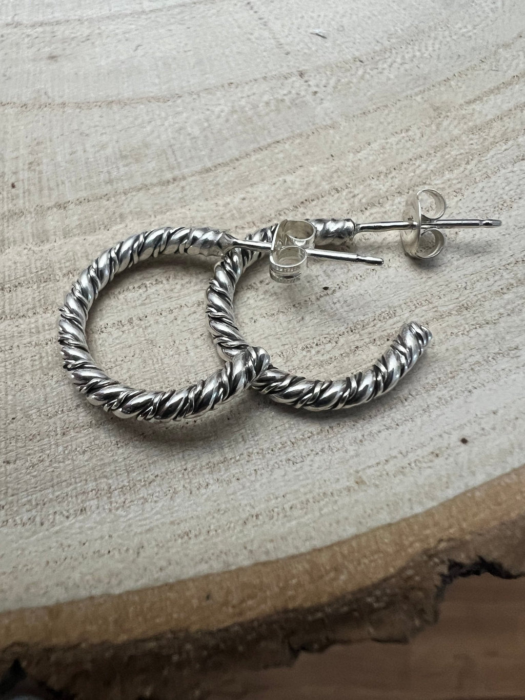 Elaine Tahe Sterling Silver Hoop Earrings