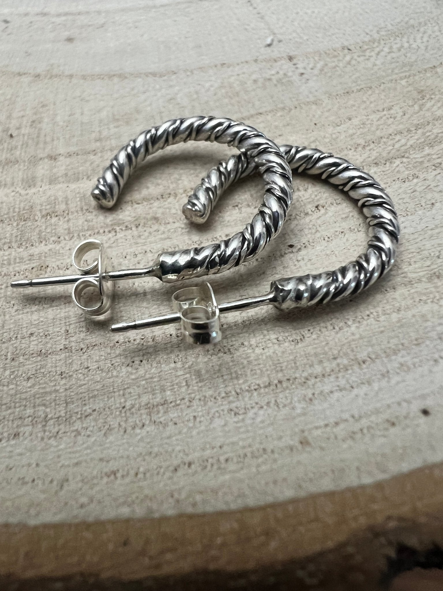 Elaine Tahe Sterling Silver Hoop Earrings
