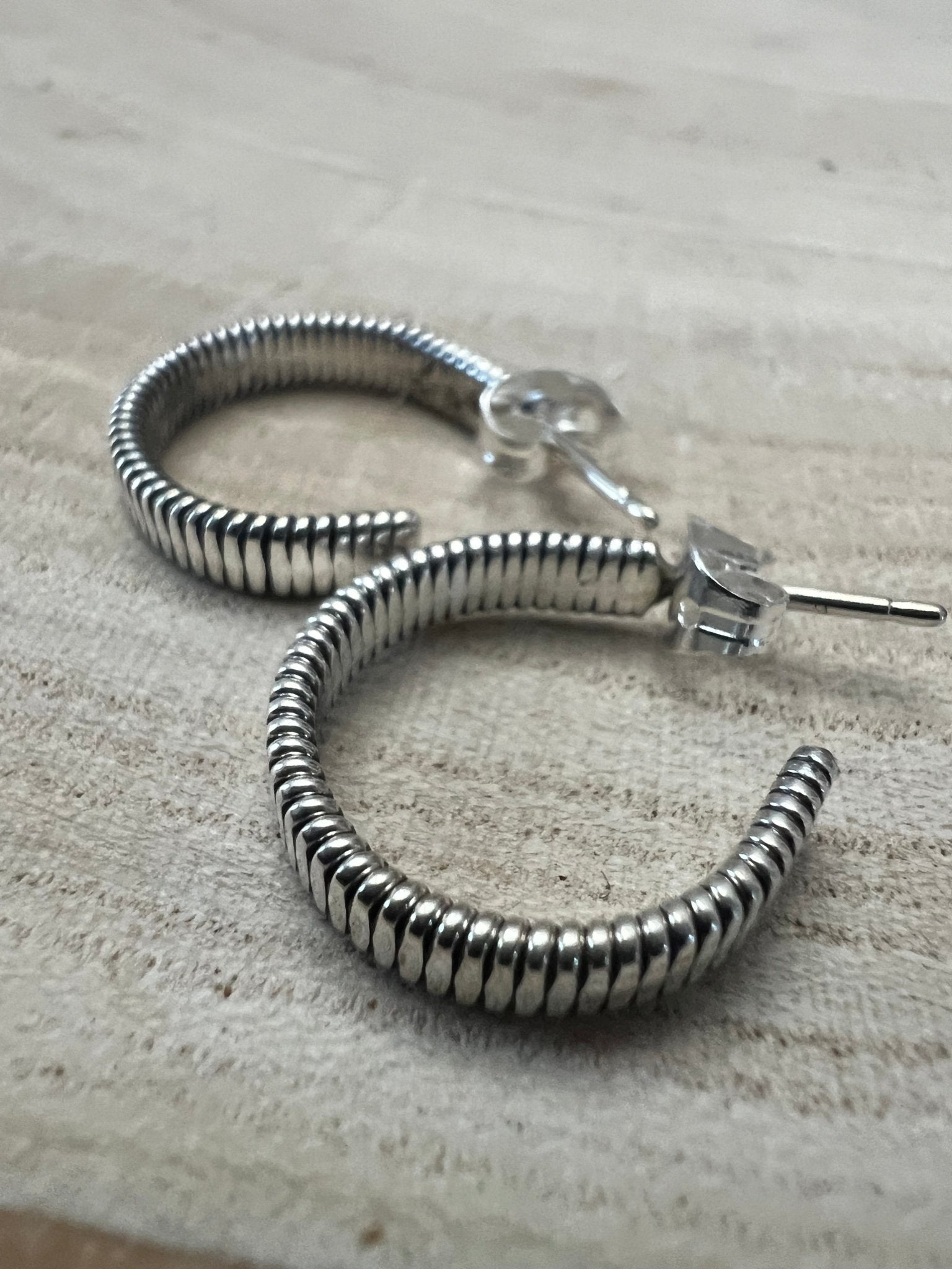 Elaine Tahe Sterling Silver Hoop Earrings