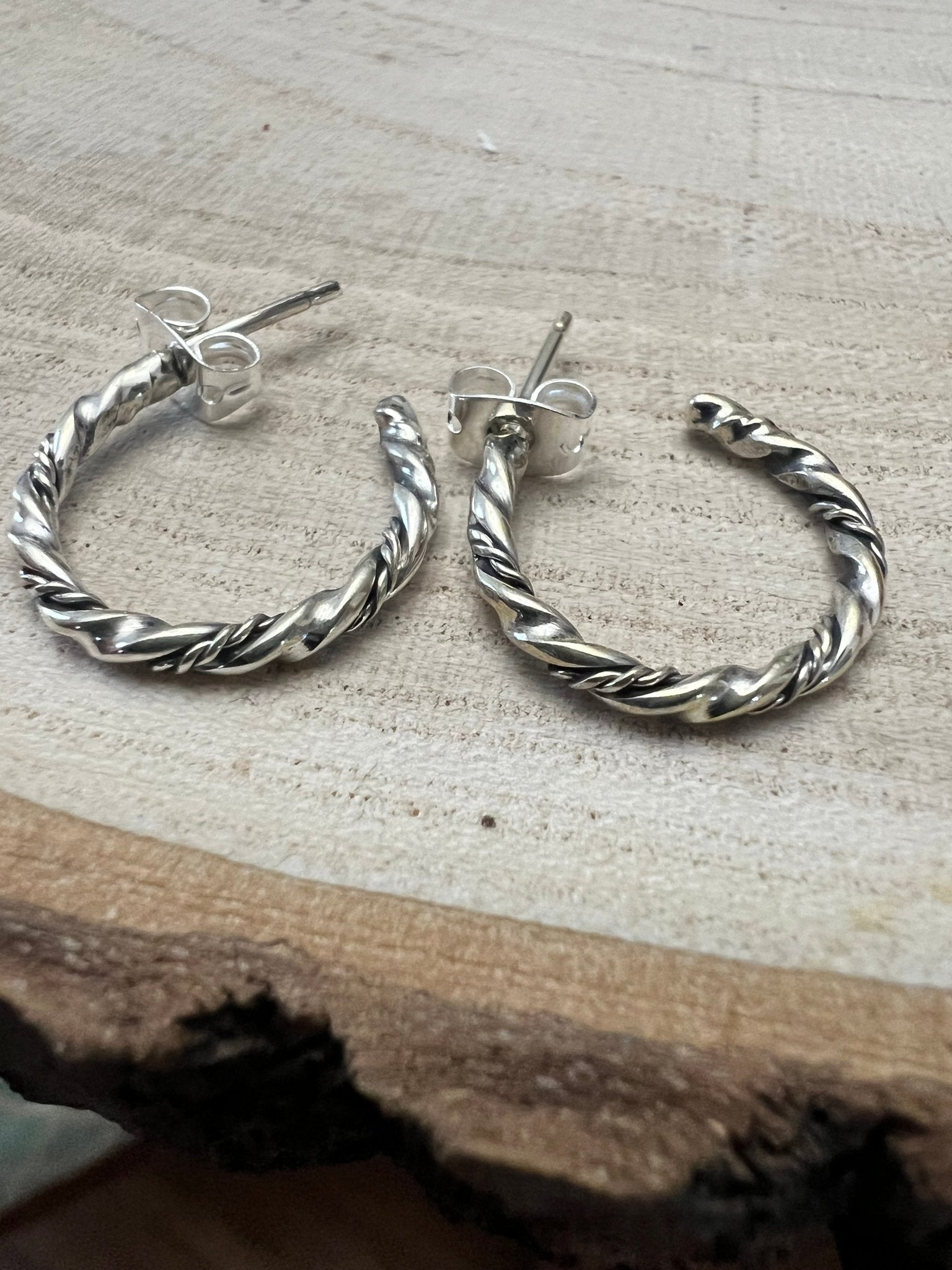 Elaine Tahe Sterling Silver Hoop Earrings