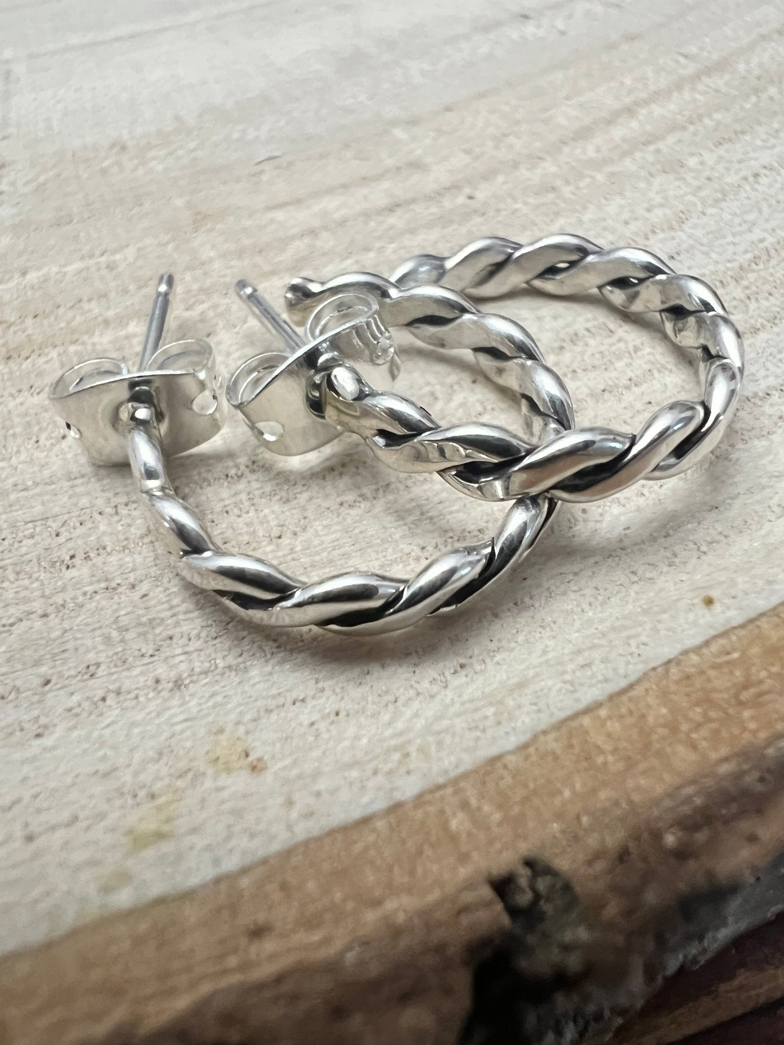 Elaine Tahe Sterling Silver Hoop Earrings