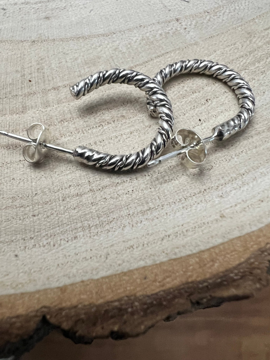 Elaine Tahe Sterling Silver Hoop Earrings