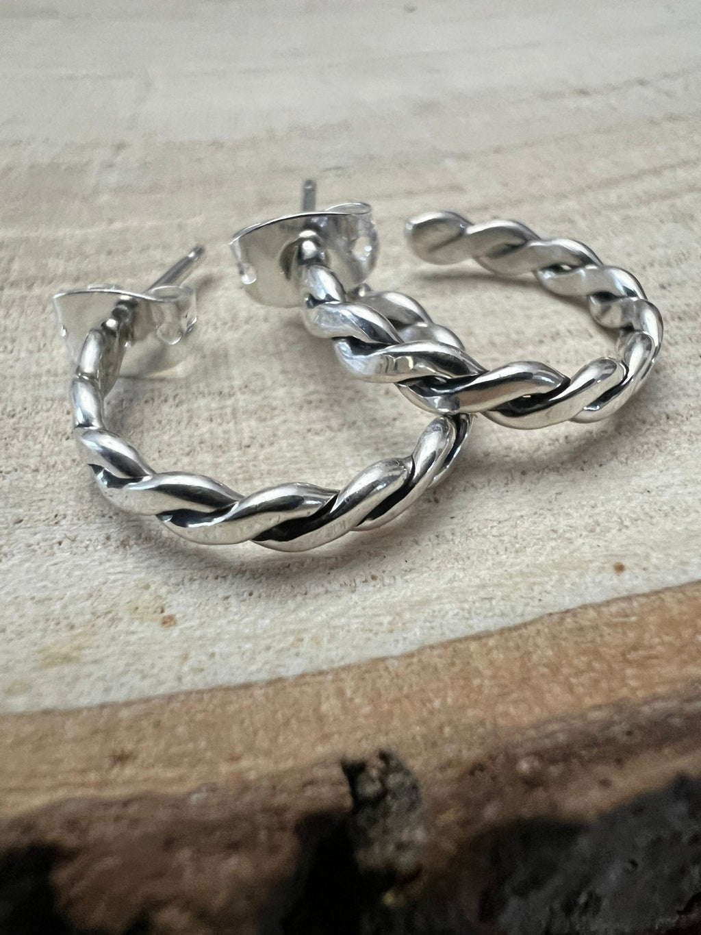 Elaine Tahe Sterling Silver Hoop Earrings