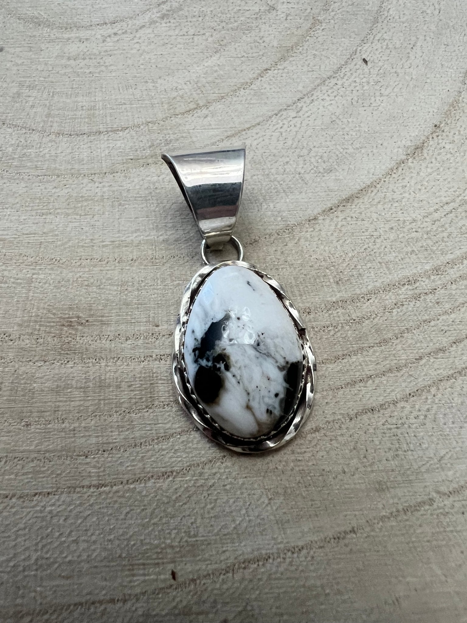 Ernest Hawthorne White Buffalo & Sterling Silver Pendant