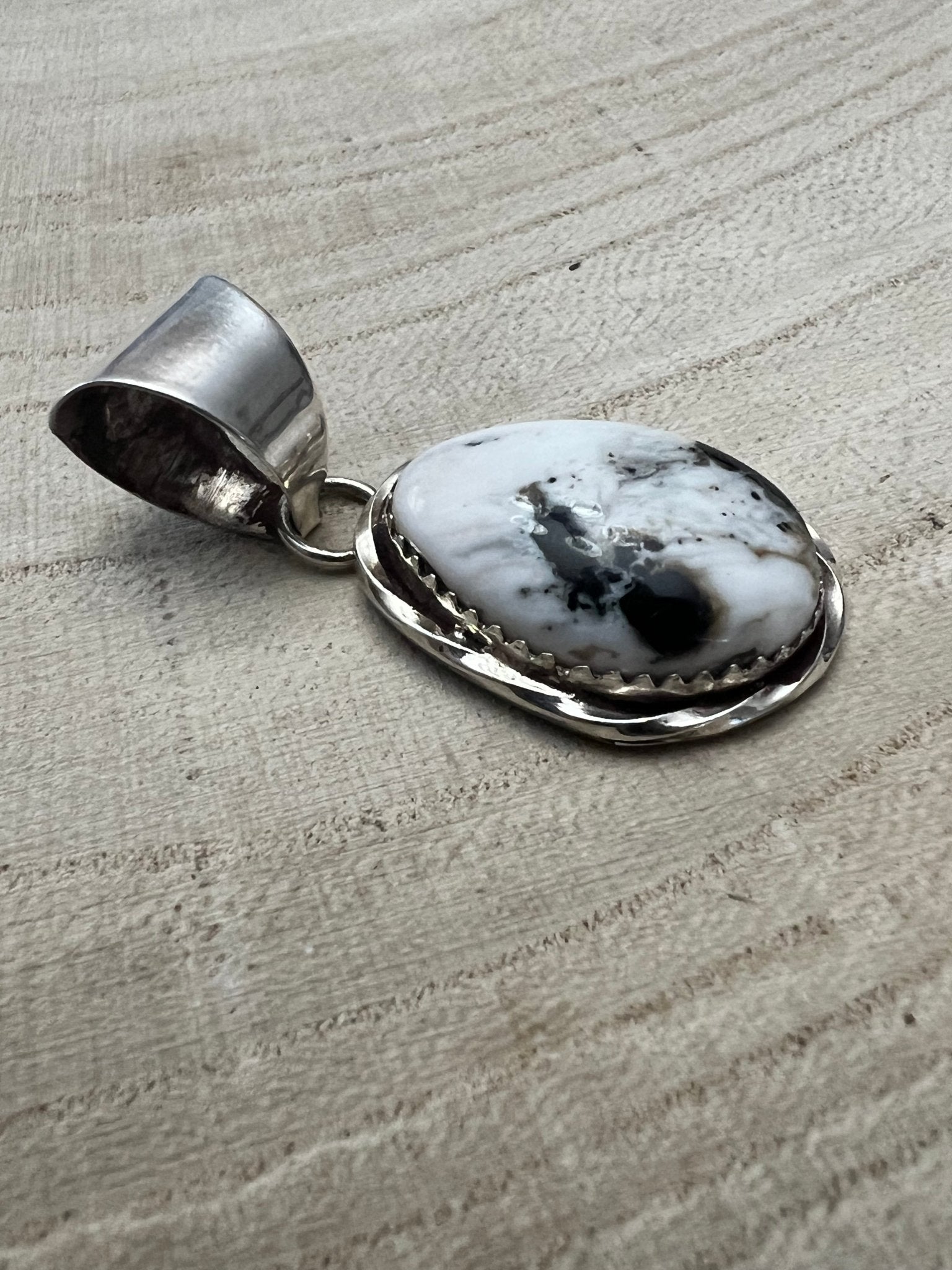 Ernest Hawthorne White Buffalo & Sterling Silver Pendant
