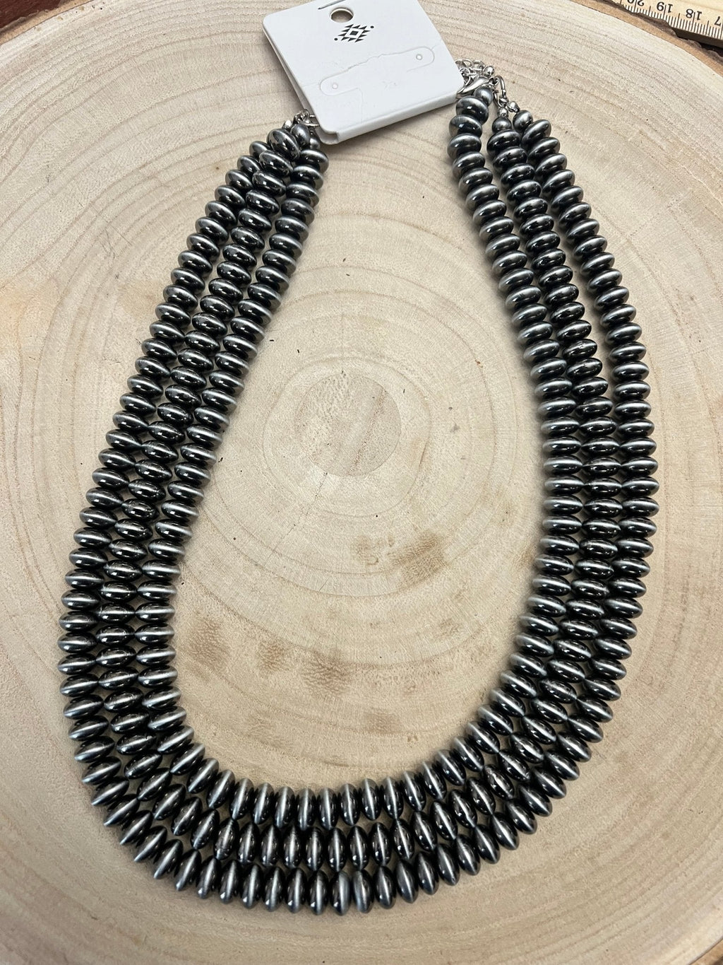 Fashion 3 Strand Saucer Pearl Necklace - 22 inch + 3