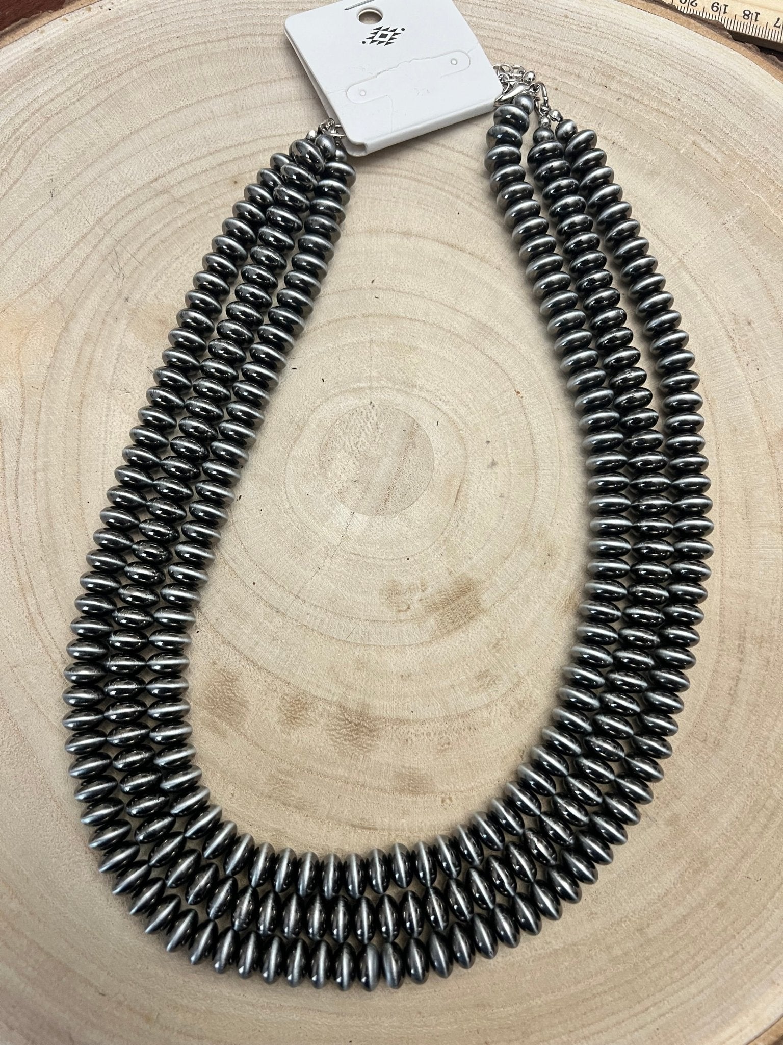 Fashion 3 Strand Saucer Pearl Necklace - 22 inch + 3