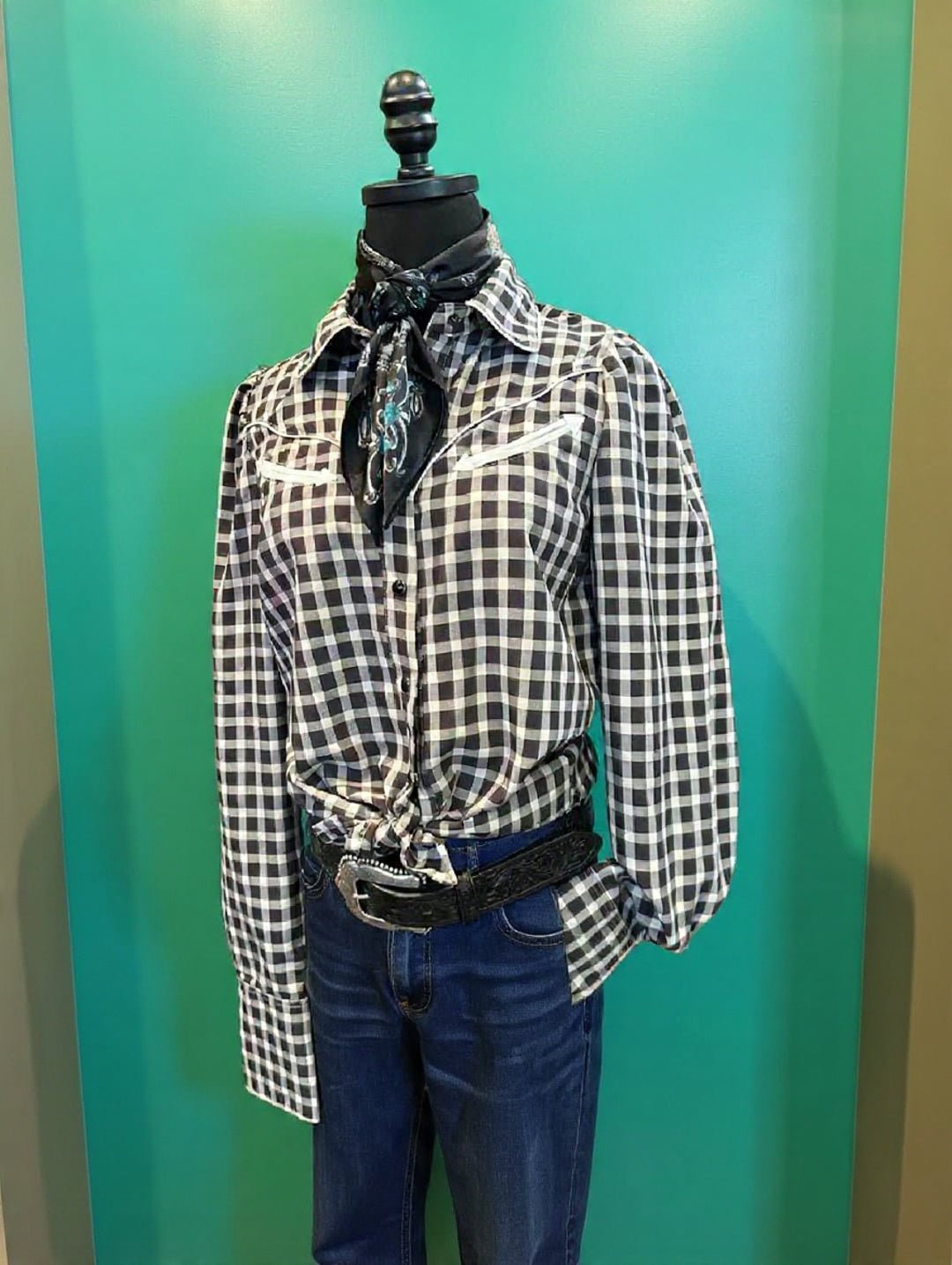 Howdy Hanny Black Long Sleeve Pearl Snap Shirt