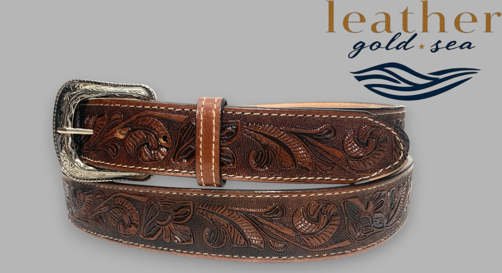 Handmade Western Belt for Men – Brown Leather