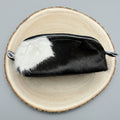 Toiletry Bag - Black and White Hair on Hide