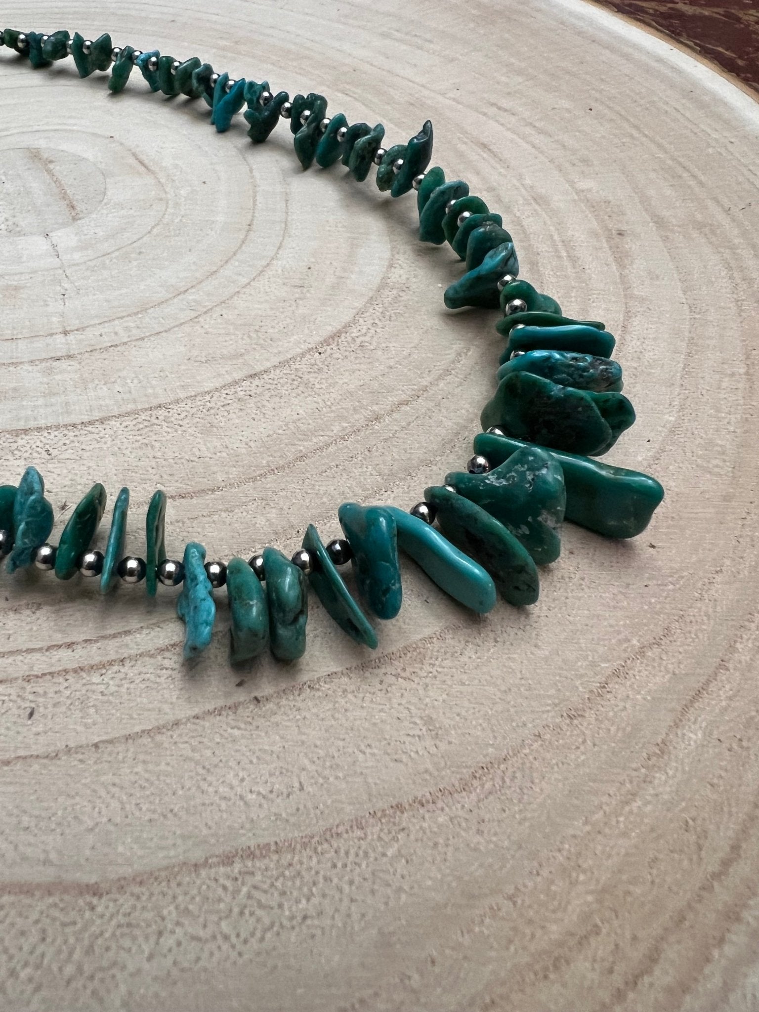 Turquoise with 3 mm Sterling Silver Pearls - 18 inch