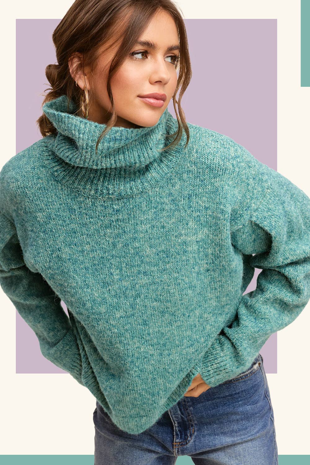 Turtleneck Long Sleeve Sweater - small remaining
