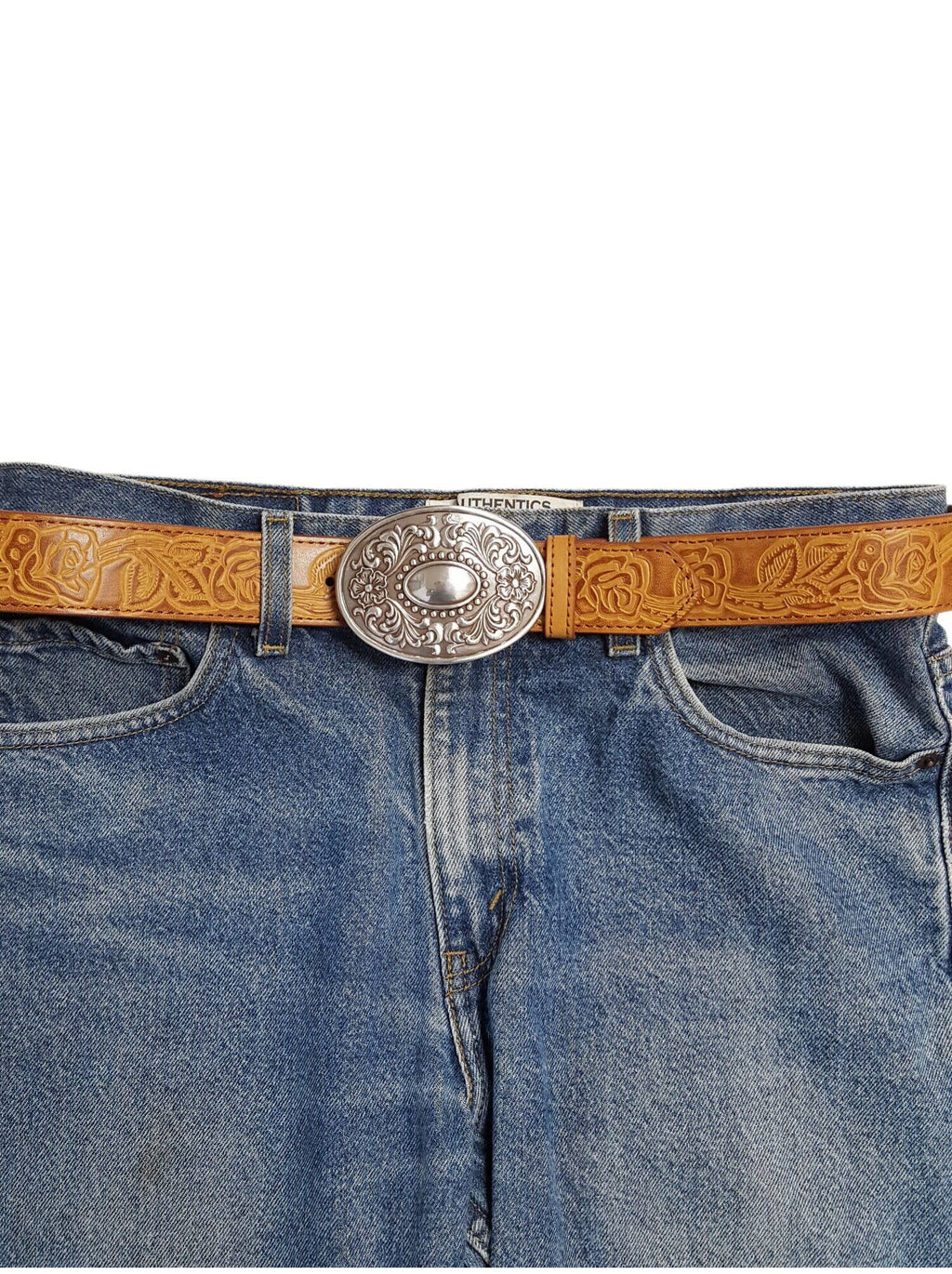 Western Floral Etched Buckle